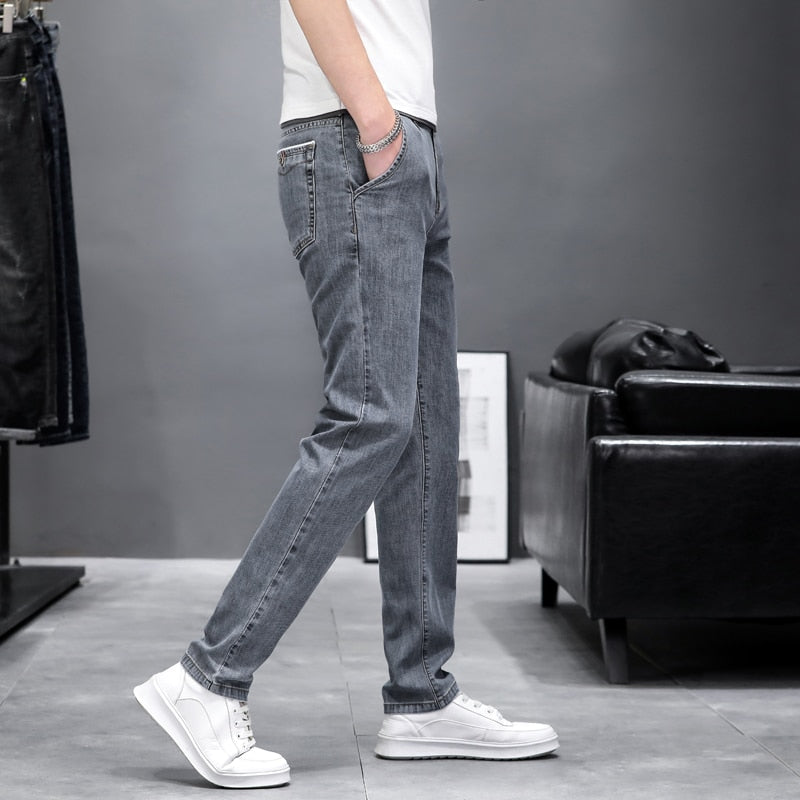 Calça Jeans Stretche Slim Fit Estilo Luxo